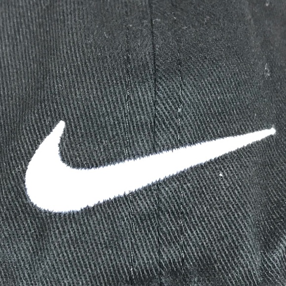 Nike Just Do It Kids Toddler Black Casual Adjustable Hat & Cap White Swoosh - Picture 10 of 11